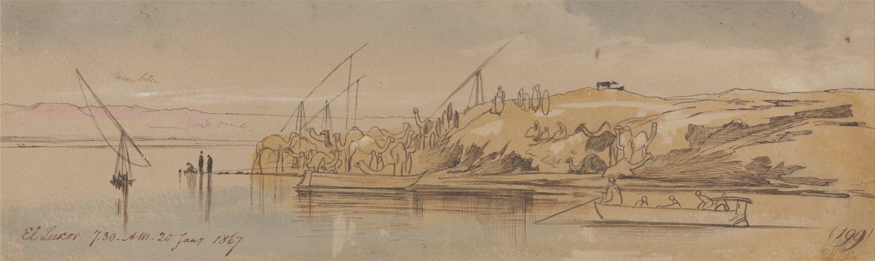 Luxor, 07:30, 20 gennaio 1867 (199) da Edward Lear