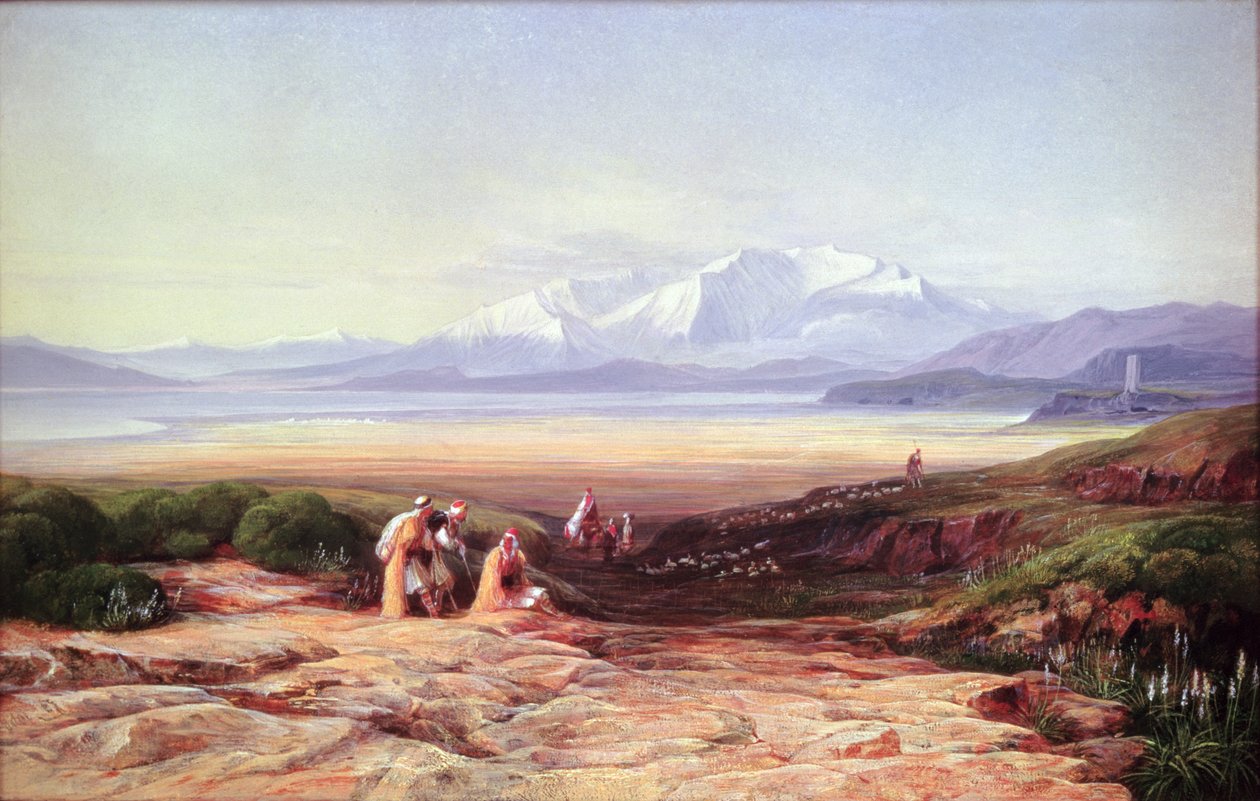 Monte Parnaso, Lago Cephissus e le pianure di Beozia, Grecia, 1860 da Edward Lear