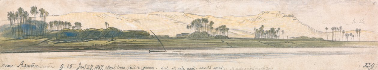 Vicino ad Assuan da Edward Lear