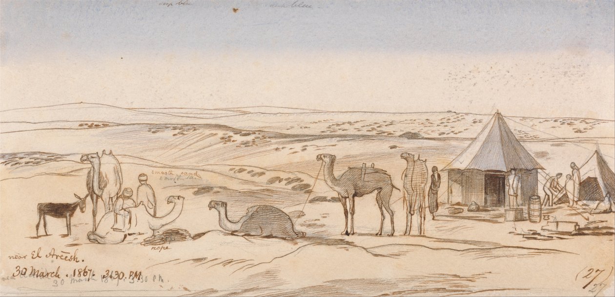 Vicino a El Areesh, 15:30, 30 marzo 1867 da Edward Lear