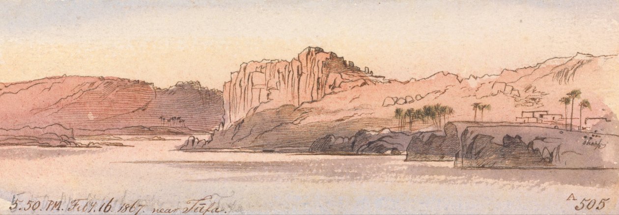 Vicino a Tafa, 17:50, 16 febbraio 1867 da Edward Lear