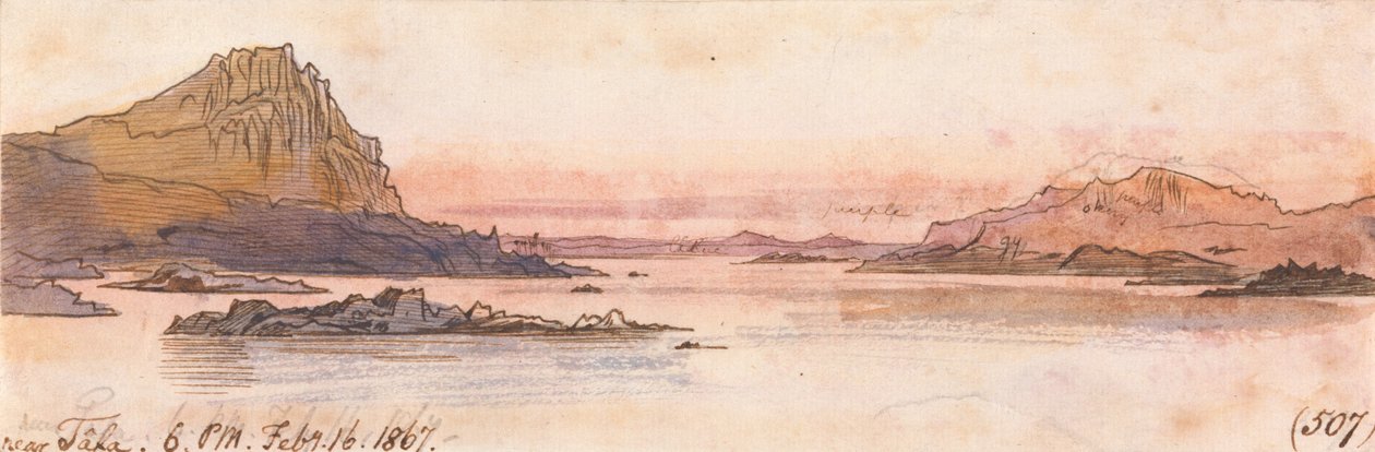 Vicino a Tafa, 6:00 pm, 16 febbraio 1867 (507) da Edward Lear