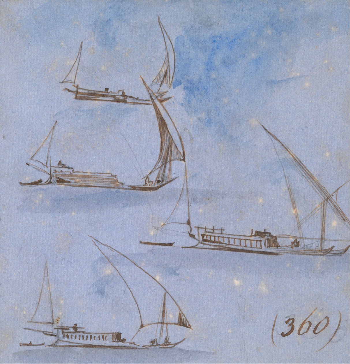 Studi di barche sul Nilo da Edward Lear