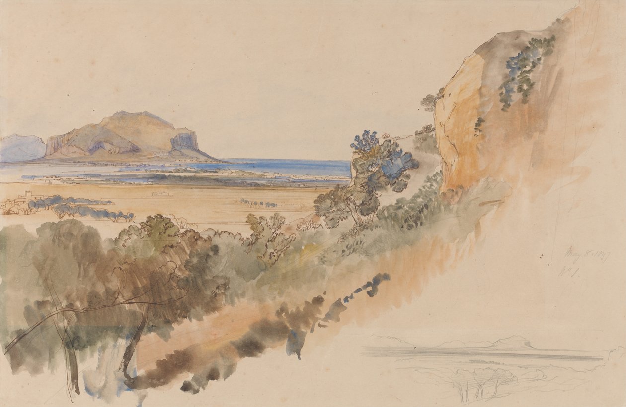 Vista vicino a Palermo da Edward Lear