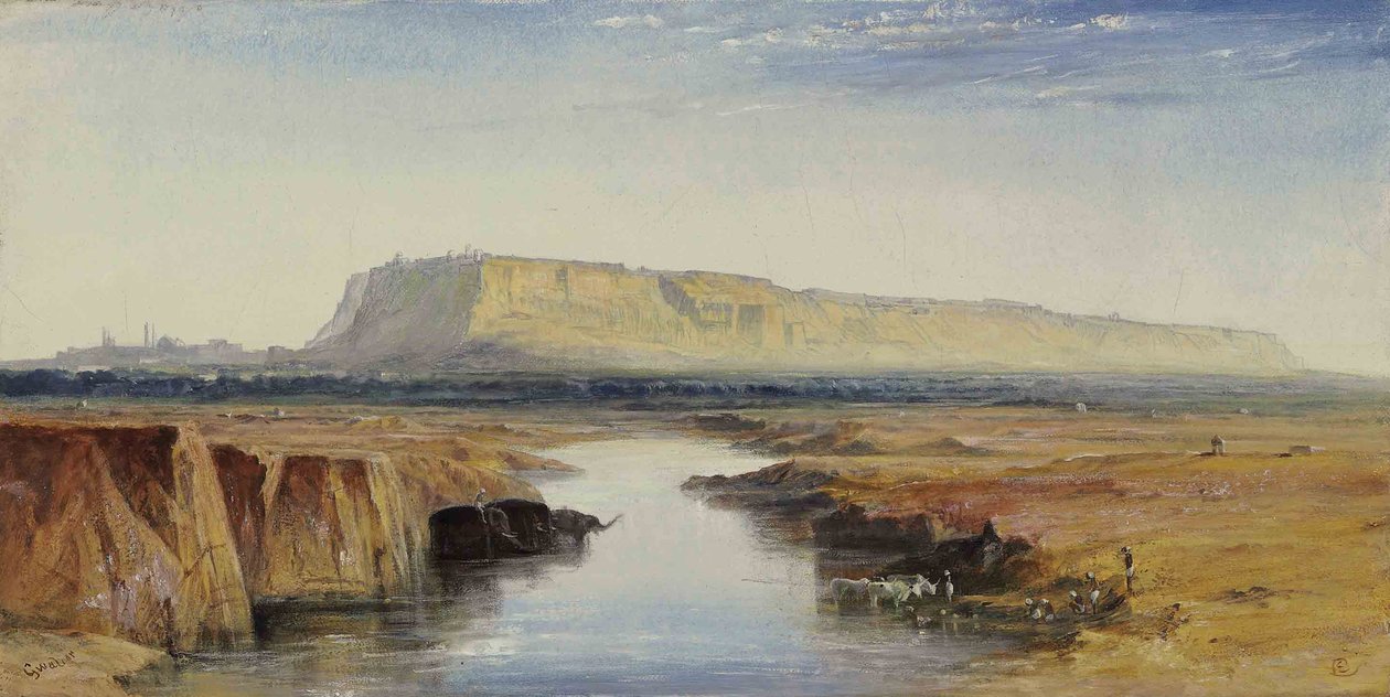 Veduta di Gwalior, India da Edward Lear