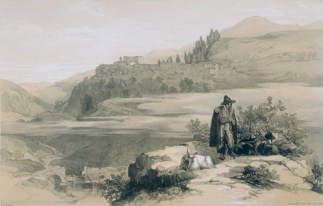 Vedute di Roma e dintorni: città e castello di San Buci da Edward Lear