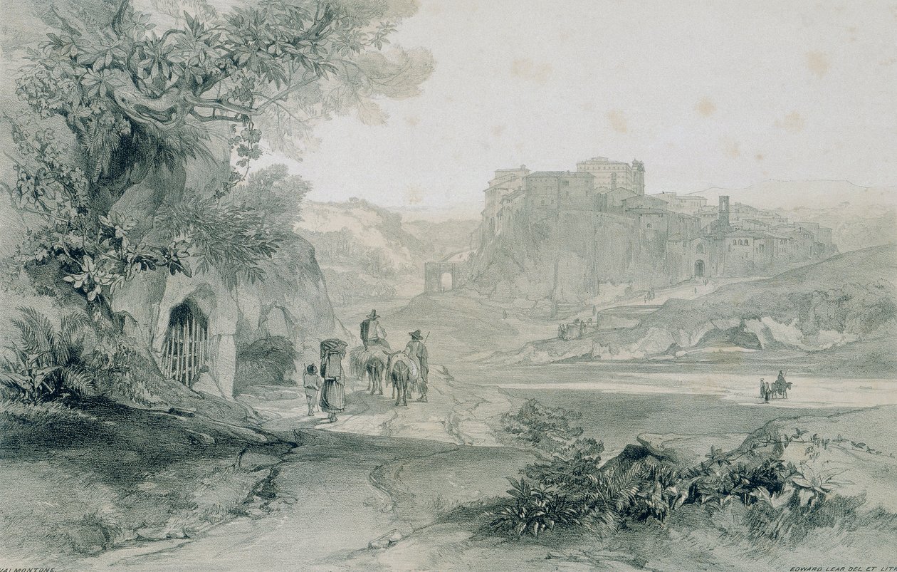 Vedute di Roma e dintorni: città e palazzo di Valmontone da Edward Lear