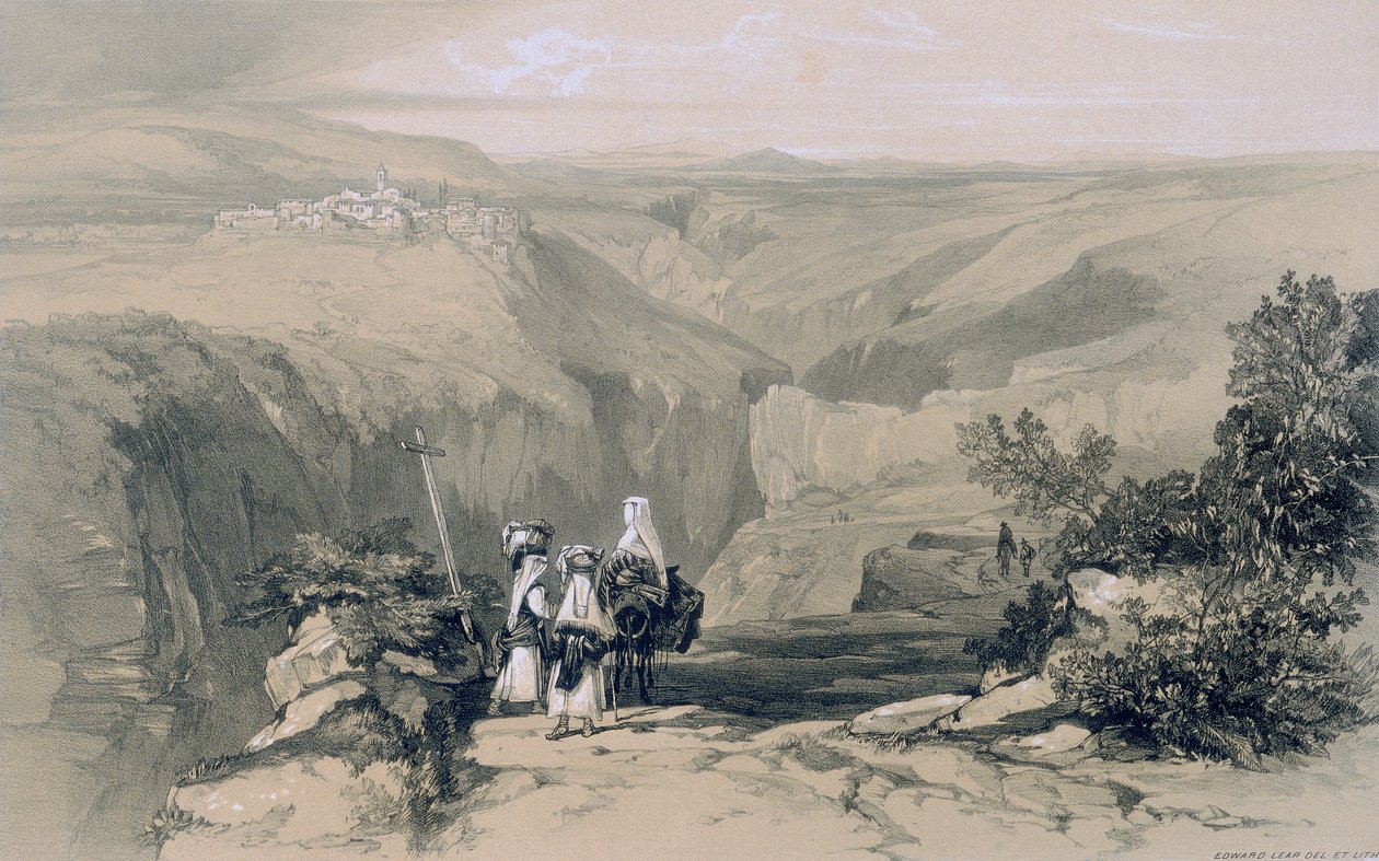 Vedute di Roma e dei suoi Dintorni: Vista di Collepardo da Edward Lear