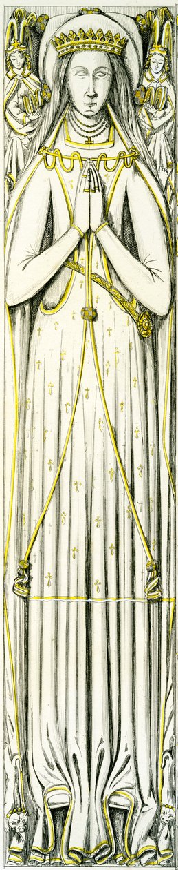 Lady Isabel Neville, effigie in alabastro dalla tomba Smythe, Chiesa di San Pietro, Elford, Staffordshire, Inghilterra, 1848-9 da Edward M. Richardson