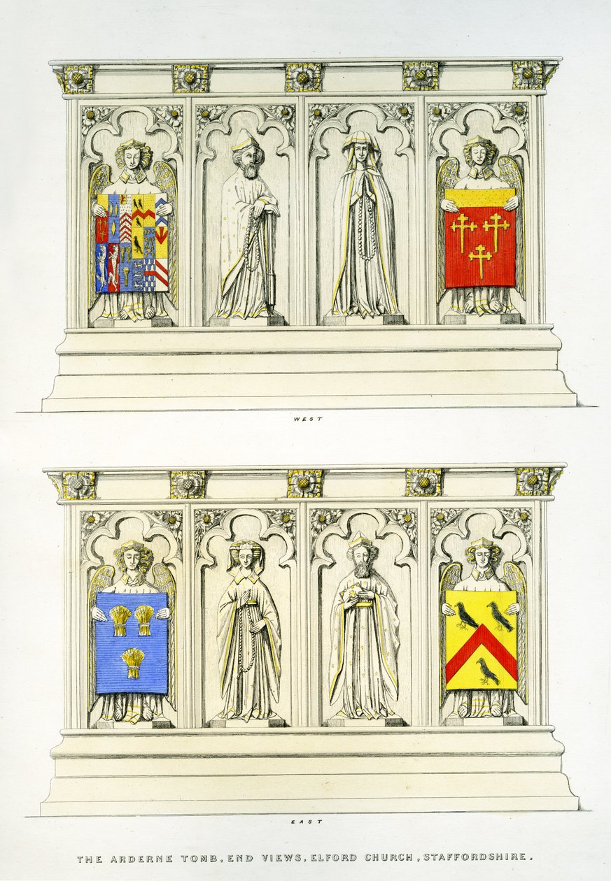 La tomba di Arderne, Chiesa di San Pietro, Elford, Staffordshire, Inghilterra, 1848-9 da Edward M. Richardson