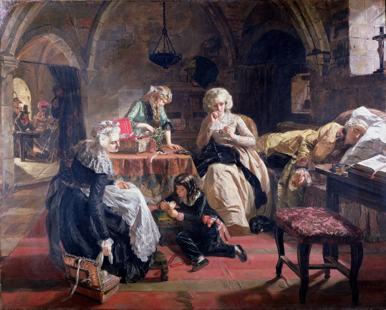 La famiglia reale di Francia nella prigione del Tempio nel 1792, 1851 da Edward Matthew Ward