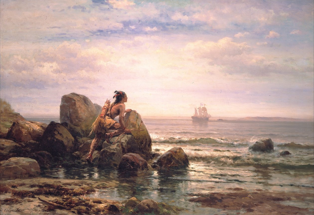 Henrik Hudson entra nel porto di New York, 11 settembre 1609 da Edward Moran