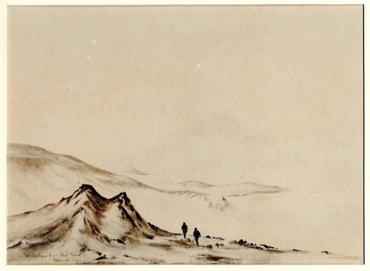 Monte Erebus da Hut Point, 1901-04 da Edward Adrian Wilson