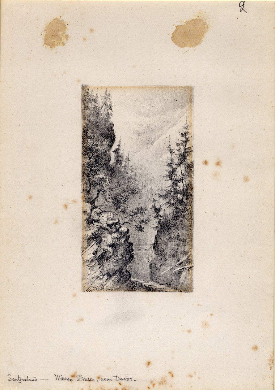 Wiesen Strasse vicino a Davos, Svizzera, 1898-99 da Edward Adrian Wilson