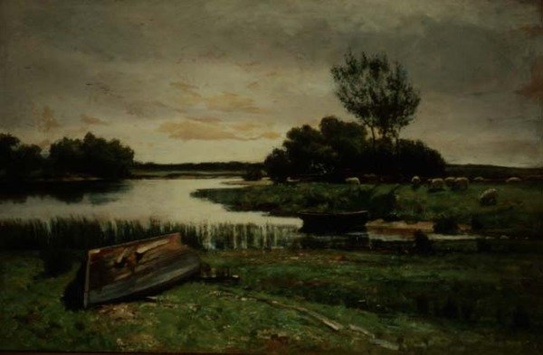 Lago con barche a remi da Edward Arthur Walton