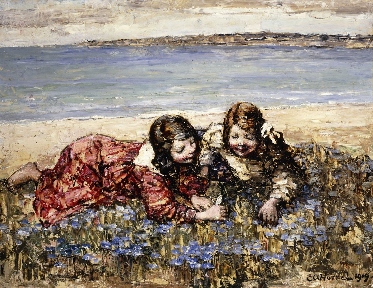 Raccolta di fiori sulla riva del mare da Edward Atkinson Hornel