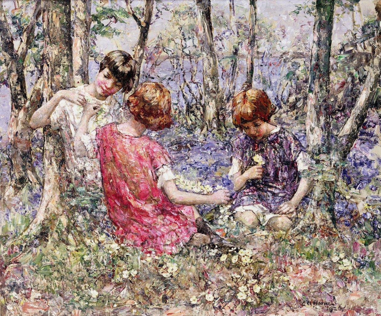 La catena di primule da Edward Atkinson Hornel