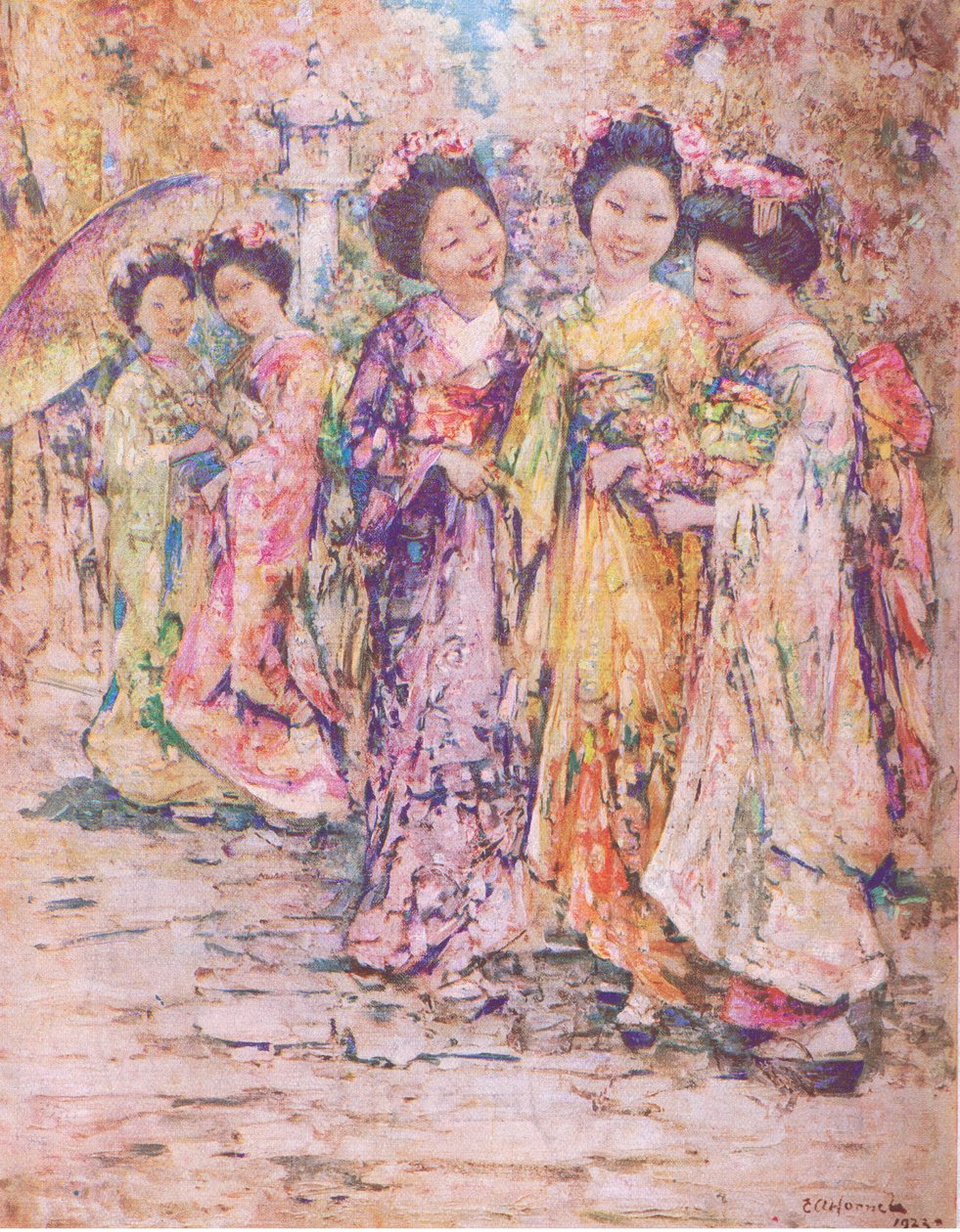 La passeggiata, Kyoto, illustrazione da My Magazine da Edward Atkinson Hornel