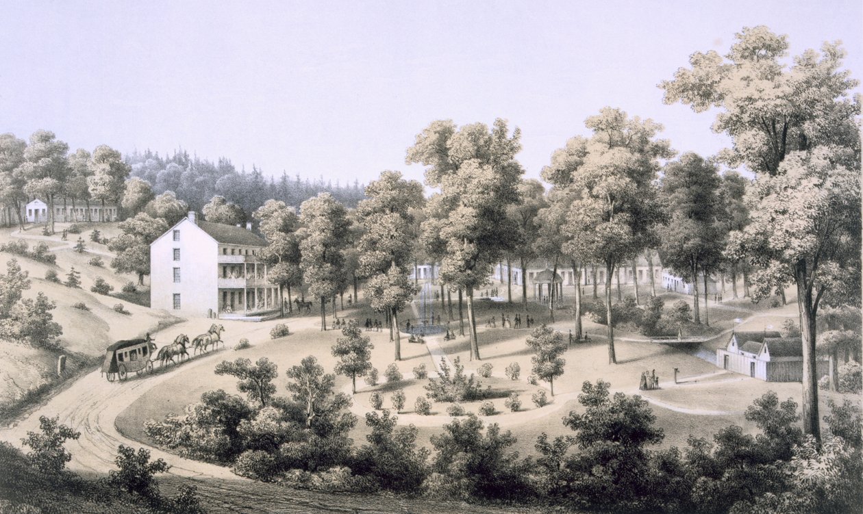 Stribling Springs, villaggio termale, Augusta Country, 1858 da Edward Beyer