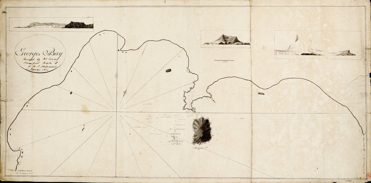 Baia di San Giorgio rilevata da Edward Bransfield, Maestro della HMS 