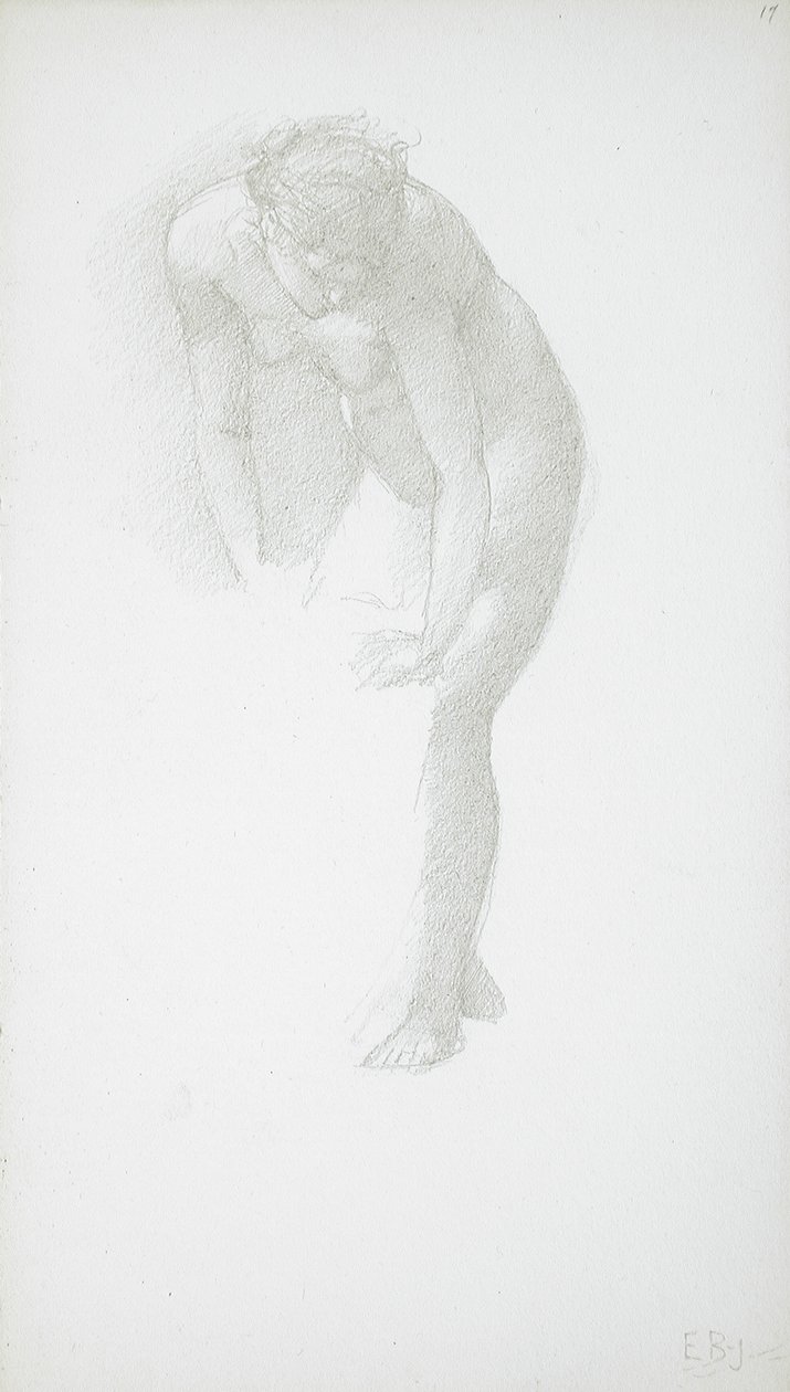 Nudo femminile in posizione ricurva da Edward Burne-Jones