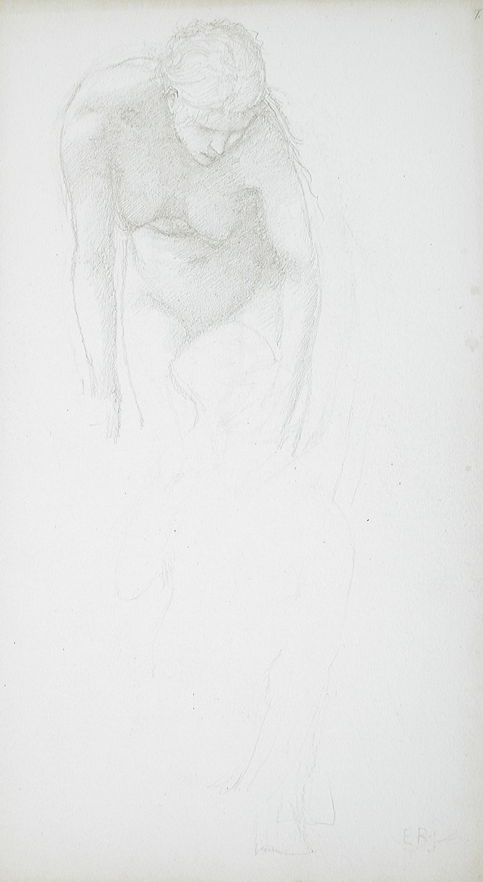 Nudo femminile in posizione ricurva da Edward Burne-Jones
