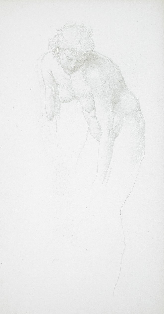 Nudo femminile in posizione ricurva da Edward Burne-Jones