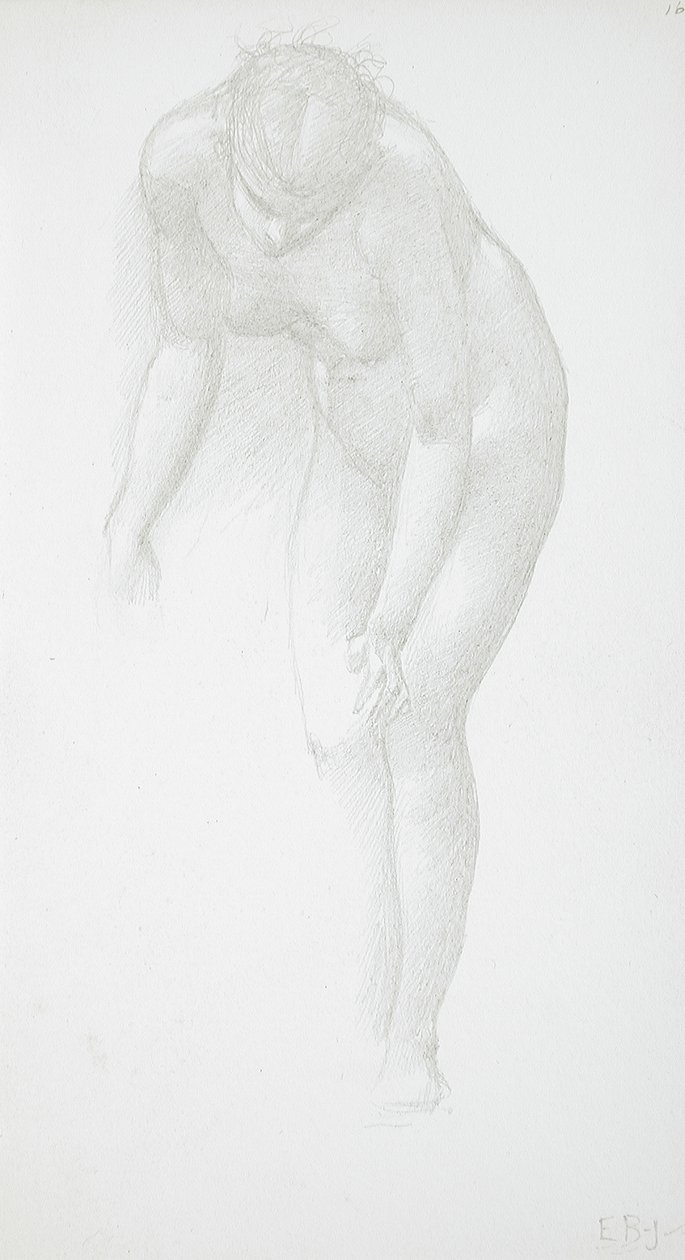 Nudo femminile in posizione ricurva da Edward Burne-Jones