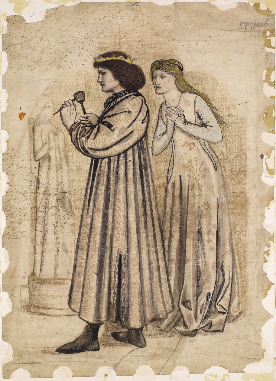 Luna di miele del re René - Scultura da Edward Burne-Jones