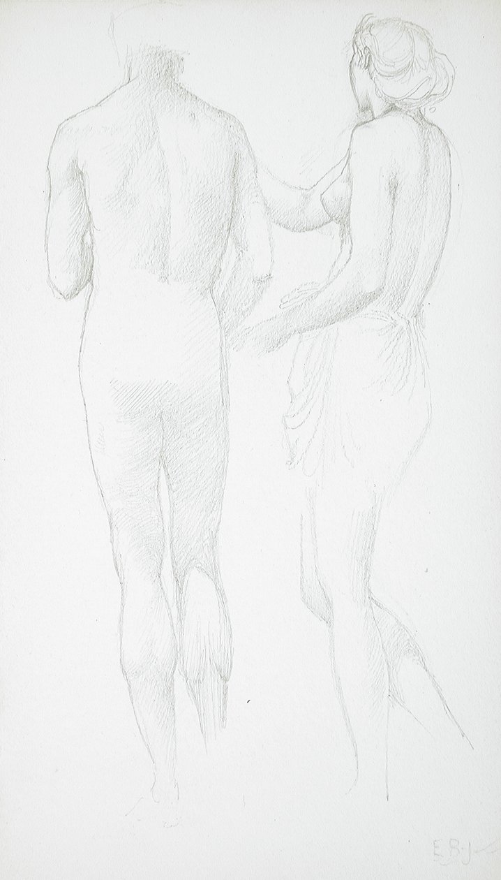 Due nudi visti di spalle da Edward Burne-Jones