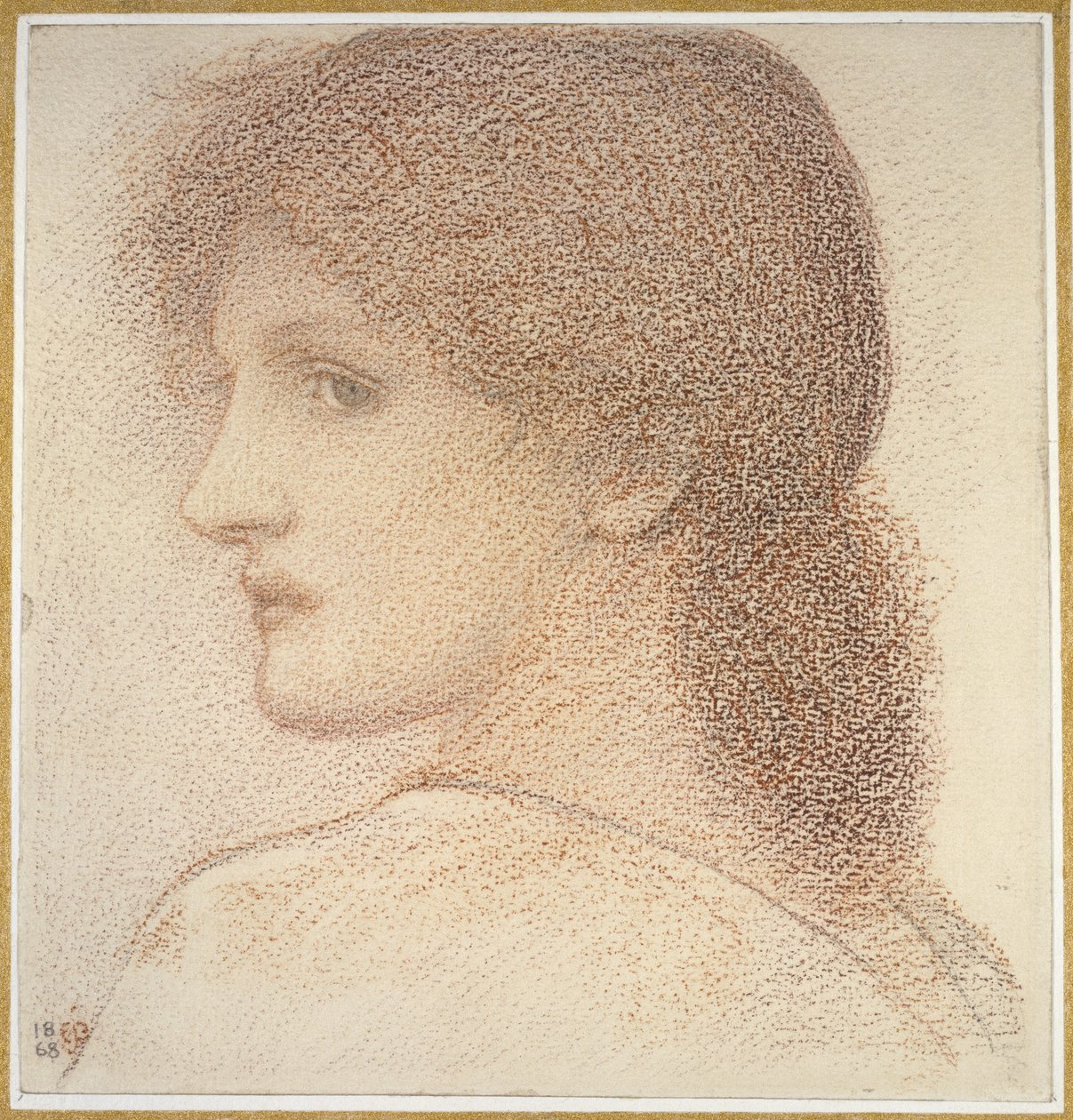 Studio della testa di una donna, girata a sinistra, 1868 da Edward Burne Jones