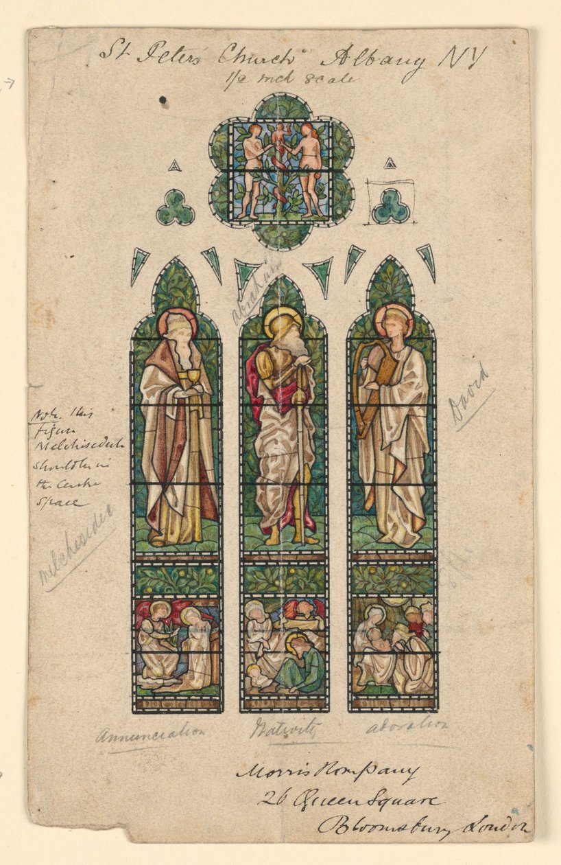 Disegno della chiesa di San Pietro, Alb, 1870 ca. da Edward Burne Jones