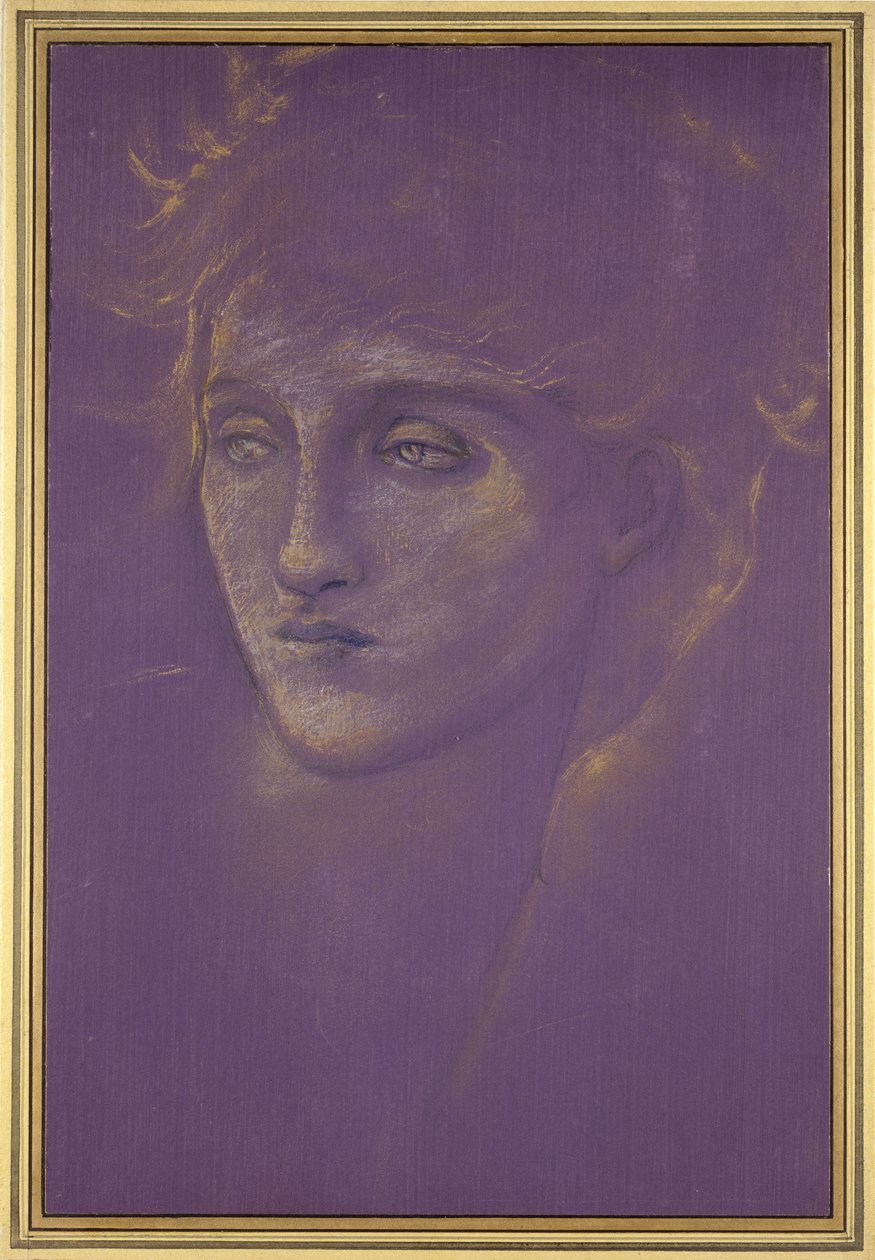 Testa di una donna, 1890s da Edward Burne Jones