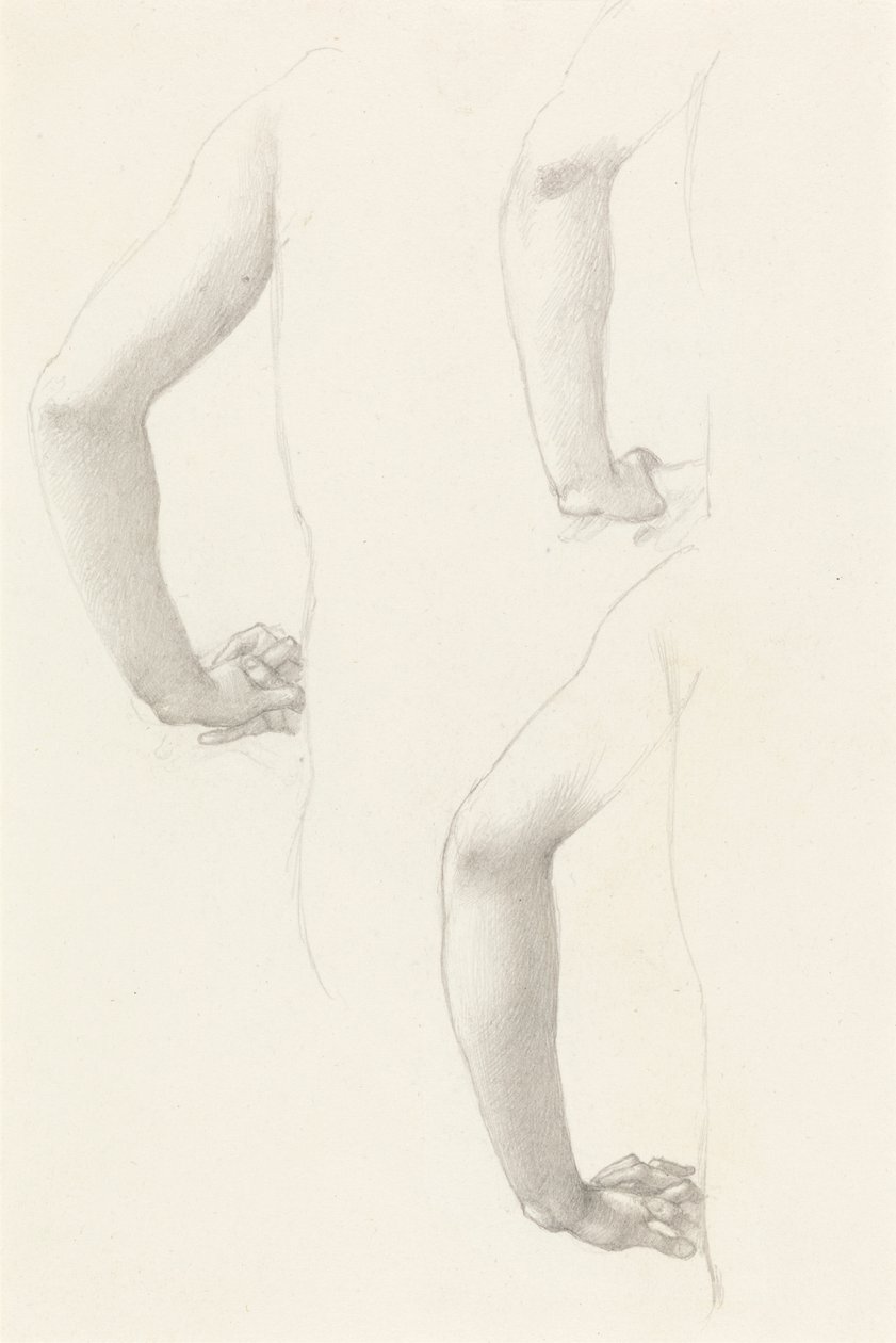 Studi di un braccio e mani da Edward Burne Jones