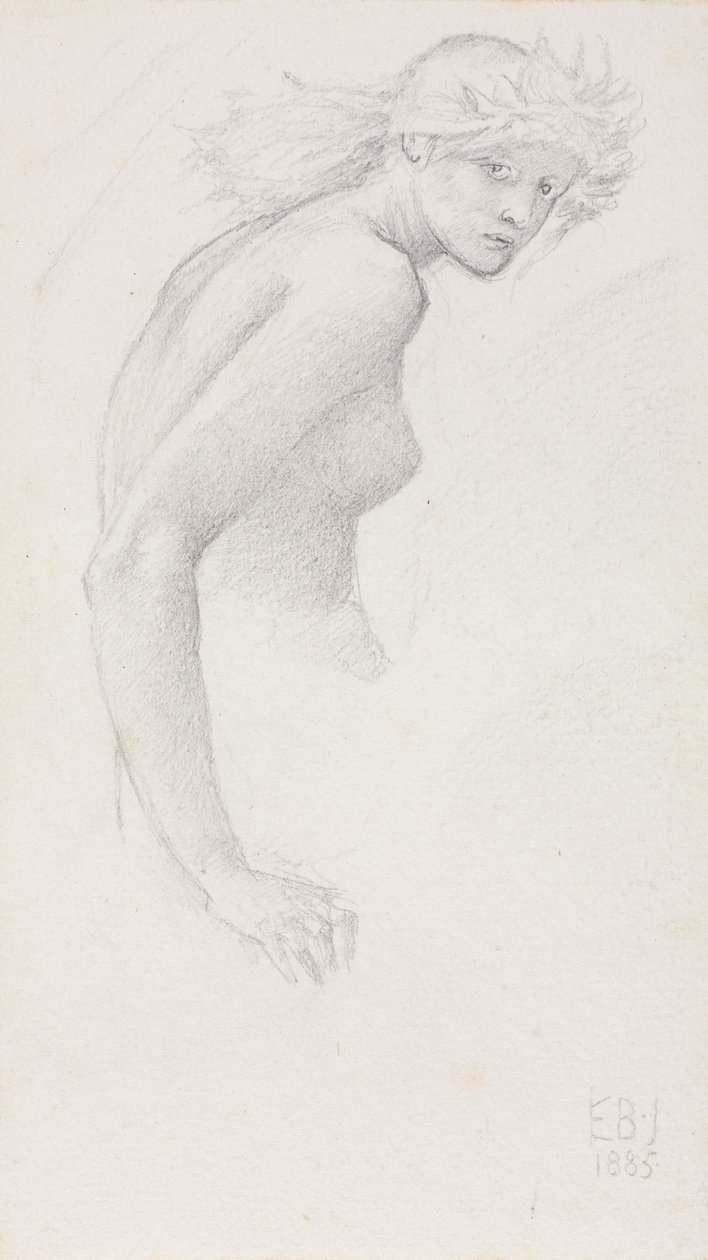 Studio di una figura femminile, 1885 da Edward Burne Jones