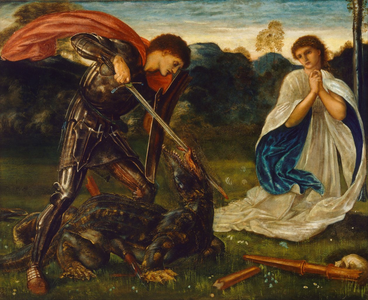 La lotta: San Giorgio uccide il drago VI da Edward Burne Jones