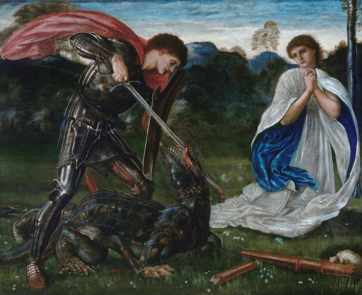 La lotta: San Giorgio uccide il drago VI da Edward Burne Jones