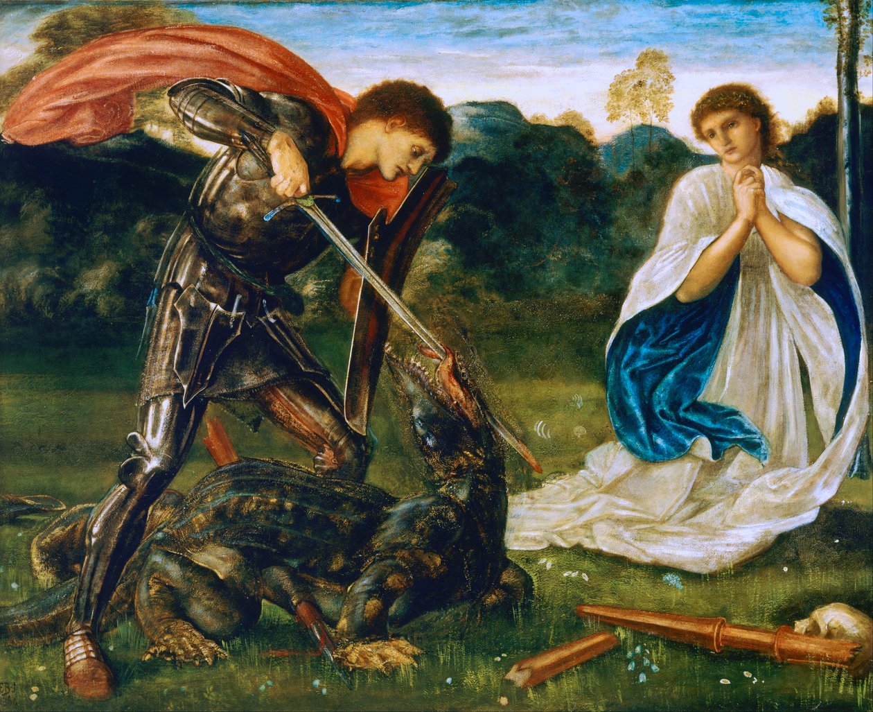 La lotta: San Giorgio uccide il drago VI da Edward Burne Jones