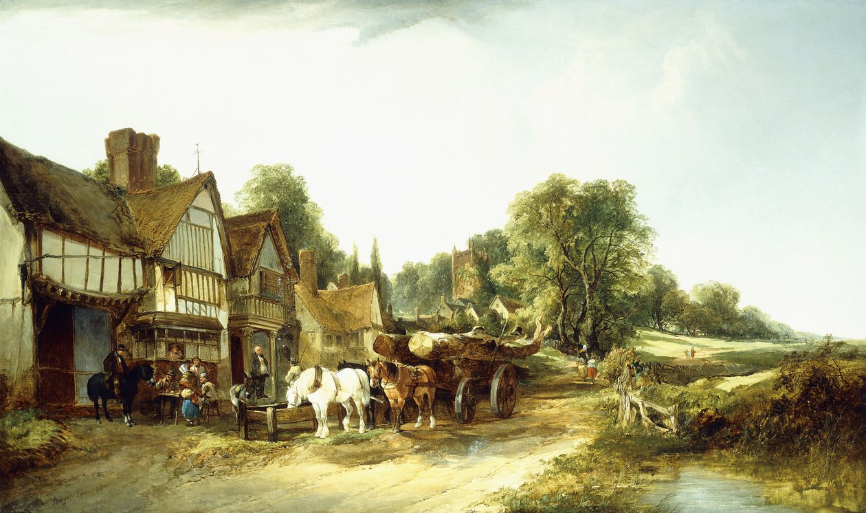 Il carro del legname, 1845 da Edward Charles Williams