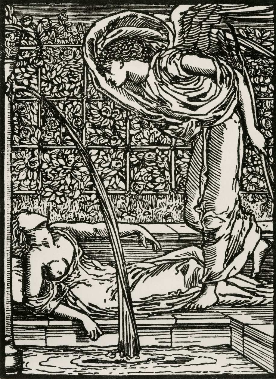 Il Primo Sguardo di Cupido su Psiche da Edward Coley (after) Burne Jones