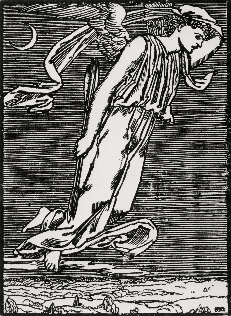Psiche aspettando Cupido da Edward Coley (after) Burne Jones