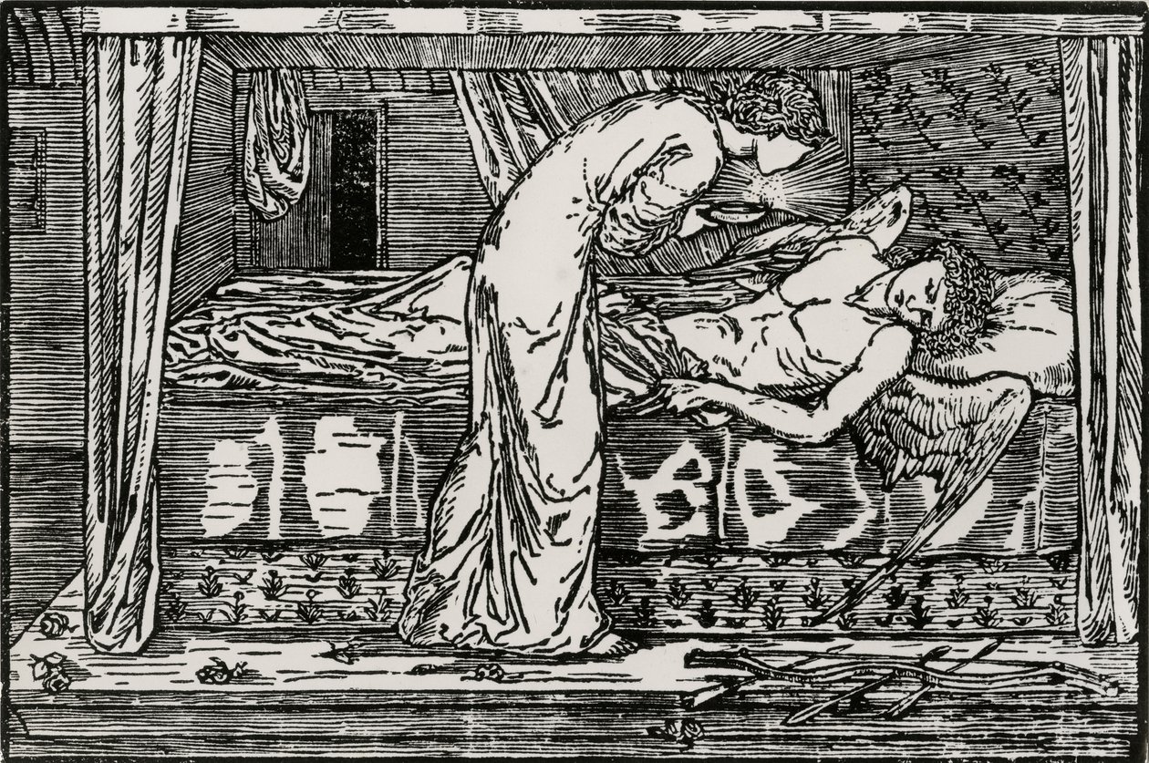 Psiche spia da Edward Coley (after) Burne Jones