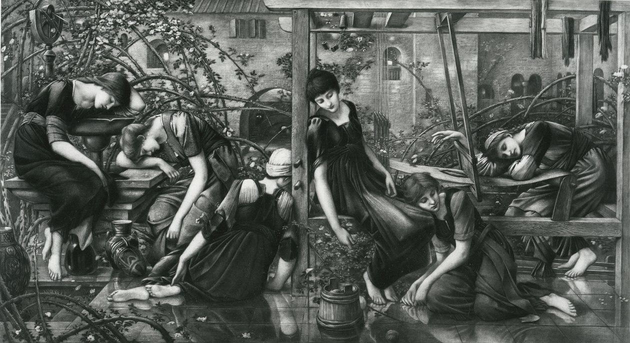 Il cortile del giardino, dalla serie Briar Rose da Edward Coley (after) Burne Jones