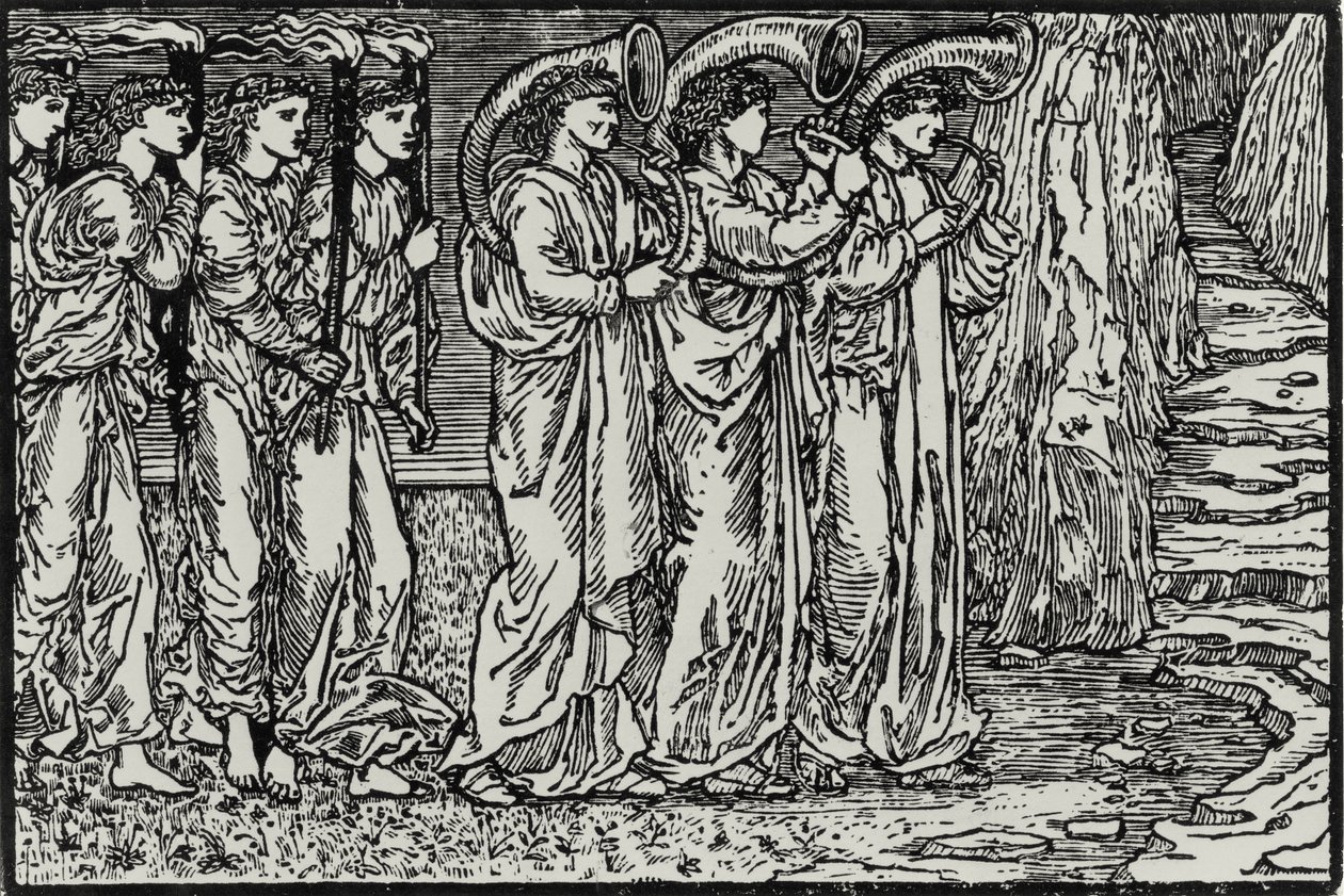 La processione alla collina da Edward Coley (after) Burne Jones