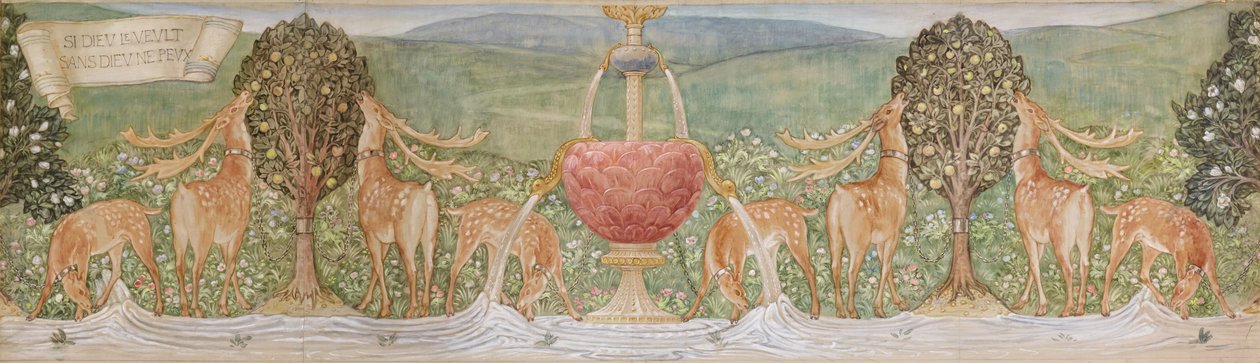 Cervo vicino a una Fontana da Edward Coley Burne Jones