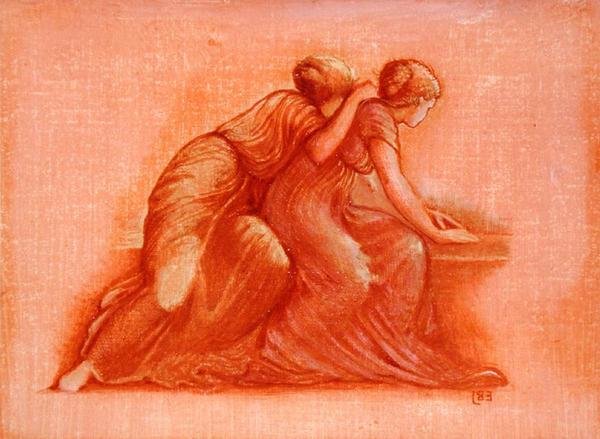 Figure su un balcone da Edward Coley Burne Jones