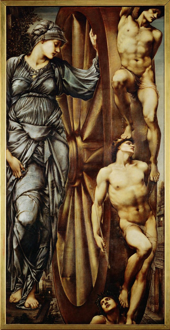 La Roue de la Fortune - la ruota della fortuna ... (dipinto su tela) da Edward Coley Burne Jones