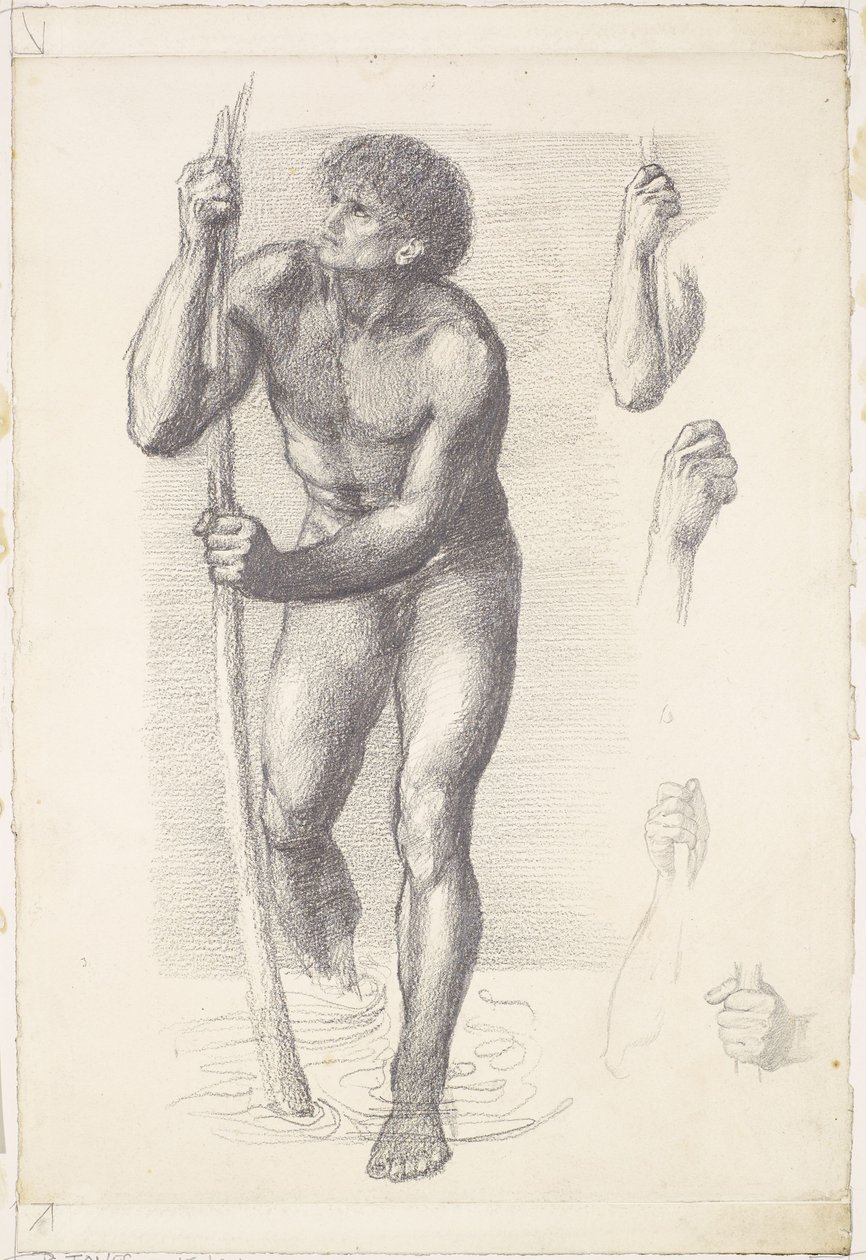 Nudo maschile - Studio per San Cristoforo da Edward Coley Burne-Jones