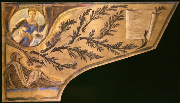 Muse poeta - coperchio del pianoforte da Edward Coley Burne Jones