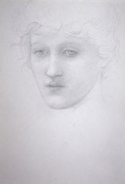 Studio della testa di una ragazza - Bessie Keane da Edward Coley Burne Jones